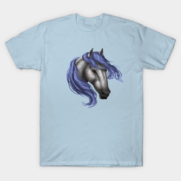 Horse Head - Dapple Cobalt Mane T-Shirt by FalconArt